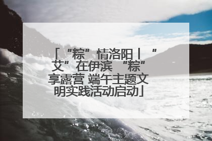 “粽”情洛阳丨“艾”在伊滨 “粽”享露营 端午主题文明实践活动启动