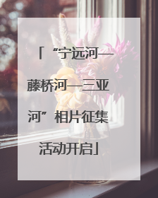“宁远河—藤桥河—三亚河”相片征集活动开启
