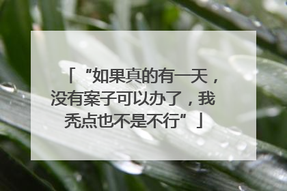 “如果真的有一天，没有案子可以办了，我秃点也不是不行”
