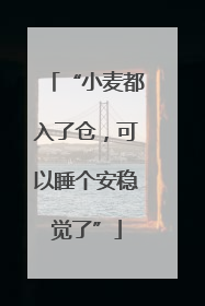 “小麦都入了仓，可以睡个安稳觉了”
