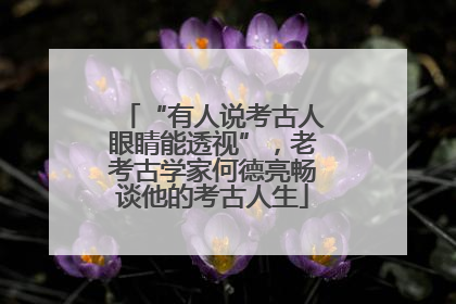 “有人说考古人眼睛能透视”，老考古学家何德亮畅谈他的考古人生