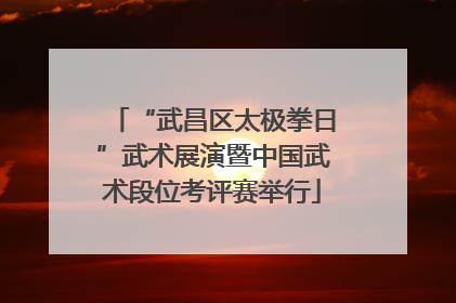 “武昌区太极拳日”武术展演暨中国武术段位考评赛举行