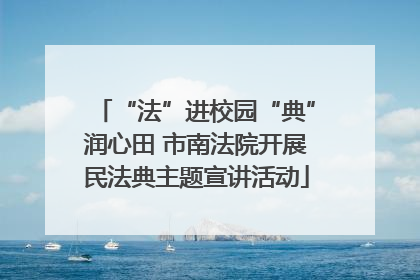 “法”进校园“典”润心田 市南法院开展民法典主题宣讲活动