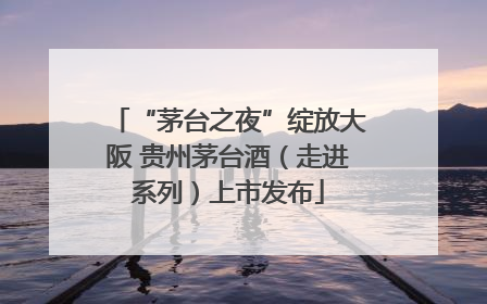 “茅台之夜”绽放大阪 贵州茅台酒（走进系列）上市发布