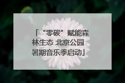 “零碳”赋能森林生态 北京公园暑期音乐季启动
