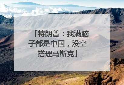 特朗普：我满脑子都是中国，没空搭理马斯克