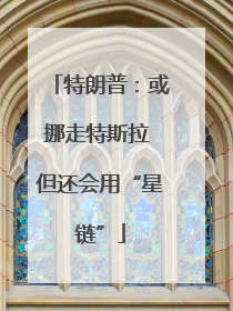 特朗普：或挪走特斯拉 但还会用“星链”