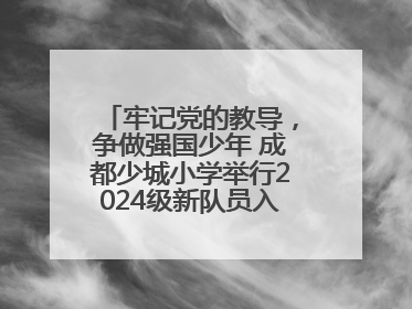牢记党的教导，争做强国少年 成都少城小学举行2024级新队员入队仪式