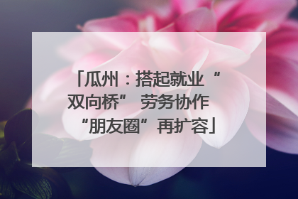 瓜州：搭起就业“双向桥” 劳务协作“朋友圈”再扩容