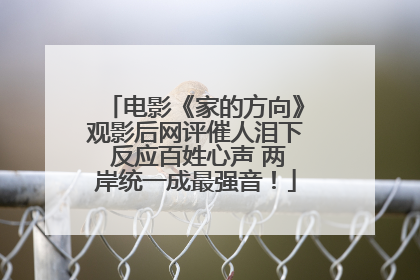 电影《家的方向》观影后网评催人泪下 反应百姓心声 两岸统一成最强音！