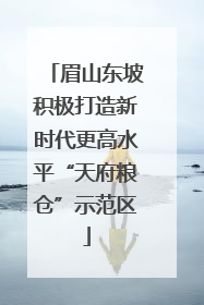 眉山东坡积极打造新时代更高水平“天府粮仓”示范区