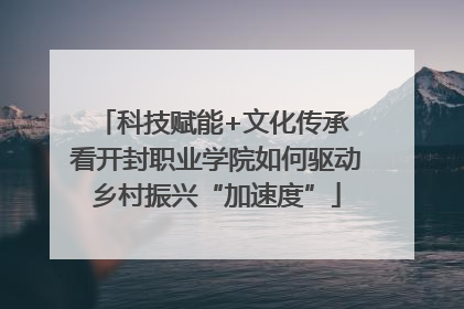 科技赋能+文化传承 看开封职业学院如何驱动乡村振兴“加速度”