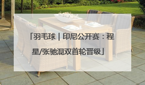 羽毛球｜印尼公开赛：程星/张驰混双首轮晋级