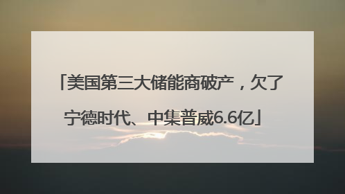 美国第三大储能商破产，欠了宁德时代、中集普威6.6亿