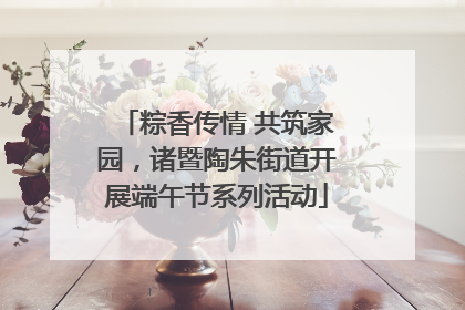 粽香传情 共筑家园，诸暨陶朱街道开展端午节系列活动