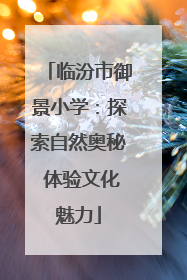 临汾市御景小学：探索自然奥秘 体验文化魅力