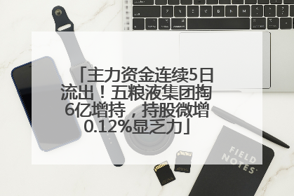 主力资金连续5日流出！五粮液集团掏6亿增持，持股微增0.12%显乏力