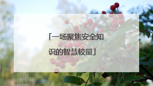 一场聚焦安全知识的智慧较量
