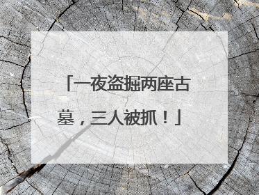 一夜盗掘两座古墓，三人被抓！
