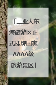 三亚大东海旅游区正式挂牌国家AAAA级旅游景区