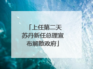 上任第二天 苏丹新任总理宣布解散政府