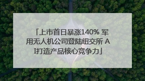上市首日暴涨140% 军用无人机公司登陆纽交所 AI打造产品核心竞争力