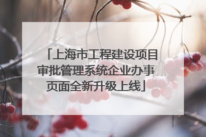 上海市工程建设项目审批管理系统企业办事页面全新升级上线