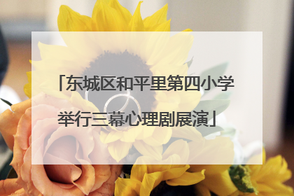 东城区和平里第四小学举行三幕心理剧展演