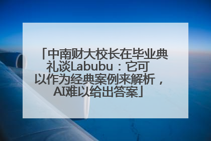 中南财大校长在毕业典礼谈Labubu：它可以作为经典案例来解析，AI难以给出答案