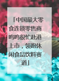 中国最大零食连锁零售商鸣鸣很忙赴港上市，领跑休闲食品饮料赛道