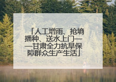 人工增雨、抢墒播种、送水上门——甘肃全力抗旱保障群众生产生活