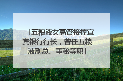 五粮液女高管接棒宜宾银行行长，曾任五粮液副总、董秘等职