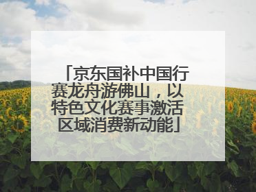 京东国补中国行赛龙舟游佛山，以特色文化赛事激活区域消费新动能