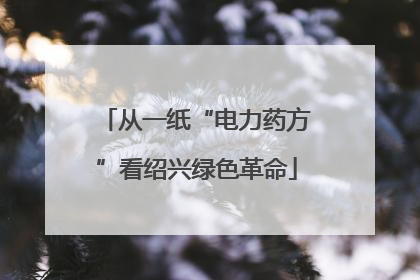 从一纸“电力药方”看绍兴绿色革命