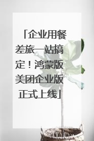 企业用餐差旅一站搞定！鸿蒙版美团企业版正式上线