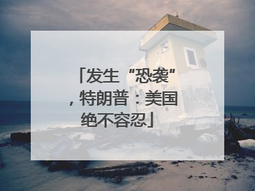 发生“恐袭”，特朗普：美国绝不容忍