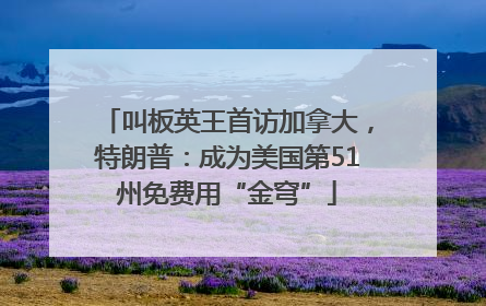 叫板英王首访加拿大，特朗普：成为美国第51州免费用“金穹”