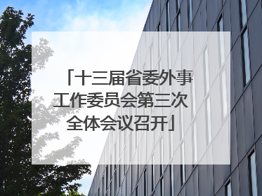 十三届省委外事工作委员会第三次全体会议召开