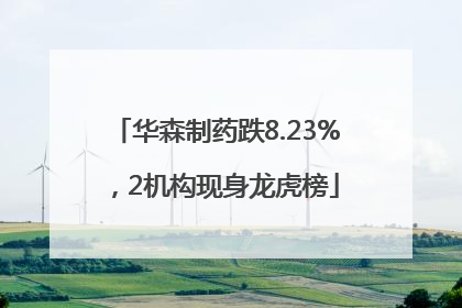 华森制药跌8.23%，2机构现身龙虎榜
