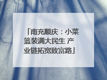 南充顺庆：小菜篮装满大民生 产业链拓宽致富路