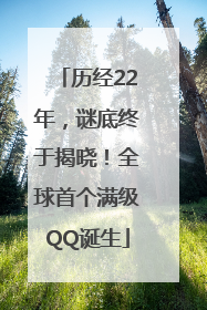 历经22年，谜底终于揭晓！全球首个满级QQ诞生