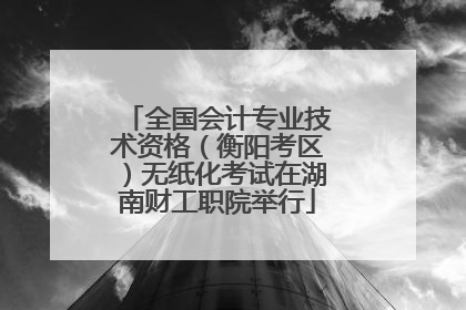 全国会计专业技术资格（衡阳考区）无纸化考试在湖南财工职院举行