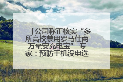 公司称正核实“多所高校禁用罗马仕两万毫安充电宝” 专家：预防手机没电选中等体积产品即可