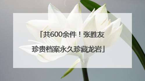 共600余件！张胜友珍贵档案永久珍藏龙岩
