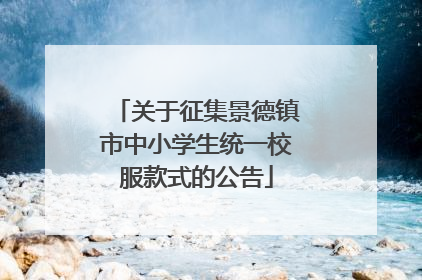 关于征集景德镇市中小学生统一校服款式的公告