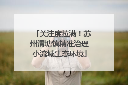 关注度拉满！苏州渭塘镇精准治理小流域生态环境
