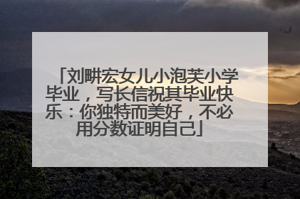 刘畊宏女儿小泡芙小学毕业，写长信祝其毕业快乐：你独特而美好，不必用分数证明自己