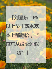 刘强东：P5以上员工薪水基本上都翻倍，“京东从没卖过假货”