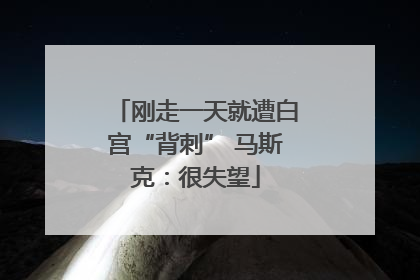 刚走一天就遭白宫“背刺” 马斯克：很失望