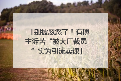 别被忽悠了！有博主诉苦“被大厂裁员”实为引流卖课